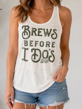 Brews Before I Do’s Bridal party racerback tee Size M